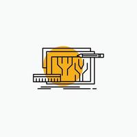 Architecture. blueprint. circuit. design. engineering Line Icon vector