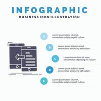 data. transfer. mobile. management. Move Infographics Template for Website and Presentation. GLyph Gray icon with Blue infographic style vector illustration.