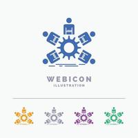 team. group. leadership. business. teamwork 5 Color Glyph Web Icon Template isolated on white. Vector illustration