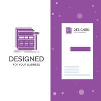 Business Logo for Internet. page. web. webpage. wireframe. Vertical Purple Business .Visiting Card template. Creative background vector illustration