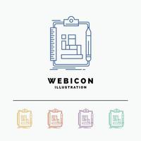 Algorithm. process. scheme. work. workflow 5 Color Line Web Icon Template isolated on white. Vector illustration