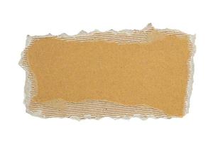 Brown Cardboard paper piece isolated on white background photo