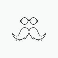 bigote. inconformista. movimiento masculino. icono de línea de hombres. ilustración vectorial aislada vector