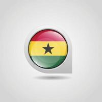 Ghana Flag Map Pin vector