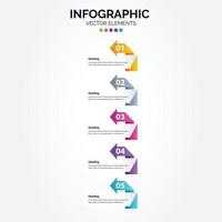 números de plantilla de infografía vertical de negocios 5 opciones o pasos vector