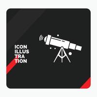 Red and Black Creative presentation Background for telescope. astronomy. space. view. zoom Glyph Icon vector