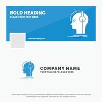 Blue Business Logo Template for composer. headphones. musician. producer. sound. Facebook Timeline Banner Design. vector web banner background illustration