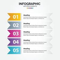 Vertical Infographic business colorful template banner design 5 options background style you can used for marketing process workflow presentation development plan vector