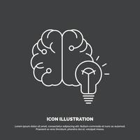 idea. business. brain. mind. bulb Icon. Line vector symbol for UI and UX. website or mobile application