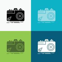 Camera. photography. capture. photo. aperture Icon Over Various Background. glyph style design. designed for web and app. Eps 10 vector illustration