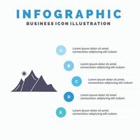 hill. landscape. nature. mountain. sun Infographics Template for Website and Presentation. GLyph Gray icon with Blue infographic style vector illustration.