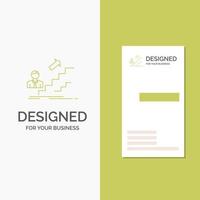 Business Logo for promotion. Success. development. Leader. career. Vertical Green Business .Visiting Card template. Creative background vector illustration