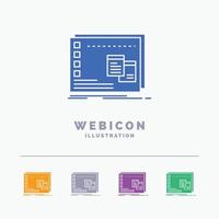 Window. Mac. operational. os. program 5 Color Glyph Web Icon Template isolated on white. Vector illustration