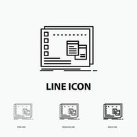 Window. Mac. operational. os. program Icon in Thin. Regular and Bold Line Style. Vector illustration