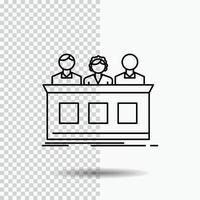 competition. contest. expert. judge. jury Line Icon on Transparent Background. Black Icon Vector Illustration