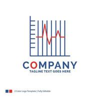 Company Name Logo Design For progress. report. statistics. patient. recovery. Blue and red Brand Name Design with place for Tagline. Abstract Creative Logo template for Small and Large Business. vector