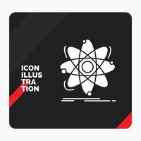Red and Black Creative presentation Background for Atom. science. chemistry. Physics. nuclear Glyph Icon vector