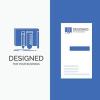 Business Logo for build. equipment. fab. lab. tools. Vertical Blue Business .Visiting Card template. vector