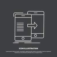 data. Sharing. sync. synchronization. syncing Icon. Line vector symbol for UI and UX. website or mobile application