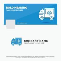 Blue Business Logo Template for ambulance. truck. medical. help. van. Facebook Timeline Banner Design. vector web banner background illustration