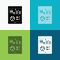 monitoring. health. heart. pulse. Patient Report Icon Over Various Background. glyph style design. designed for web and app. Eps 10 vector illustration