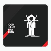 fondo de presentación creativa rojo y negro para negocios. conexión. humano. la red. icono de glifo de solución vector