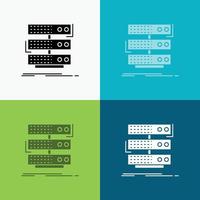 server. storage. rack. database. data Icon Over Various Background. glyph style design. designed for web and app. Eps 10 vector illustration