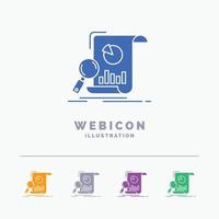 Analysis. analytics. business. financial. research 5 Color Glyph Web Icon Template isolated on white. Vector illustration