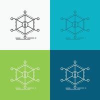 Data. help. info. information. resources Icon Over Various Background. Line style design. designed for web and app. Eps 10 vector illustration