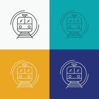 metro. train. smart. public. transport Icon Over Various Background. Line style design. designed for web and app. Eps 10 vector illustration