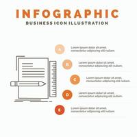 código. codificación. expediente. programación. plantilla de infografía de guión para sitio web y presentación. icono de línea gris con ilustración de vector de estilo infográfico naranja