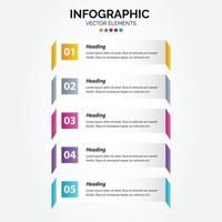 Presentation business Vertical Infographic template with 5 options vector illustration