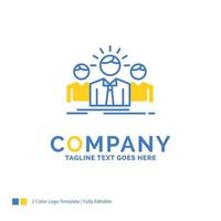 Business. career. employee. entrepreneur. leader Blue Yellow Business Logo template. Creative Design Template Place for Tagline. vector