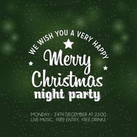 Merry Christmas Night Party background vector