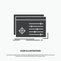 expediente. objeto. Procesando. ajustes. icono de programa símbolo gris vectorial de glifo para ui y ux. sitio web o aplicación móvil vector