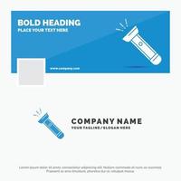 Blue Business Logo Template for torch. light. flash. camping. hiking. Facebook Timeline Banner Design. vector web banner background illustration