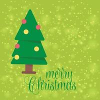 Merry Christmas card with creative design and green background vector