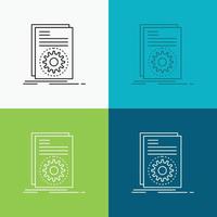 Code. executable. file. running. script Icon Over Various Background. Line style design. designed for web and app. Eps 10 vector illustration