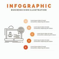 webinar. forum. online. seminar. website Infographics Template for Website and Presentation. Line Gray icon with Orange infographic style vector illustration