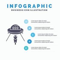 alien. space. ufo. spaceship. mars Infographics Template for Website and Presentation. GLyph Gray icon with Blue infographic style vector illustration.