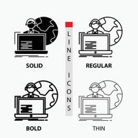 outsource. outsourcing. allocation. human. online Icon in Thin. Regular. Bold Line and Glyph Style. Vector illustration