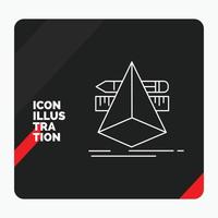 Red and Black Creative presentation Background for 3d. design. designer. sketch. tools Line Icon vector