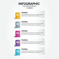 números de plantilla de infografía vertical de negocios 5 opciones o pasos vector