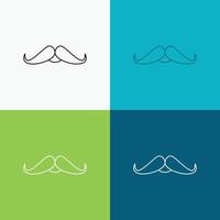 moustache. Hipster. movember. male. men Icon Over Various Background. Line style design. designed for web and app. Eps 10 vector illustration