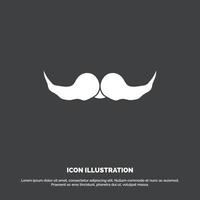 bigote. inconformista. movimiento masculino. icono de los hombres. símbolo de vector de glifo para ui y ux. sitio web o aplicación móvil