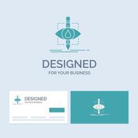 Ecology. monitoring. pollution. research. science Business Logo Glyph Icon Symbol for your business. Turquoise Business Cards with Brand logo template. vector