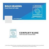 Blue Business Logo Template for Draft. engineering. process. prototype. prototyping. Facebook Timeline Banner Design. vector web banner background illustration