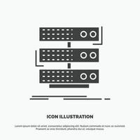 server. storage. rack. database. data Icon. glyph vector gray symbol for UI and UX. website or mobile application