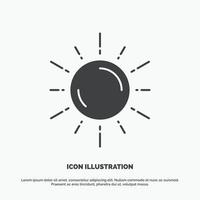 sol. espacio. planeta. astronomía. icono del tiempo. símbolo gris vectorial de glifo para ui y ux. sitio web o aplicación móvil vector