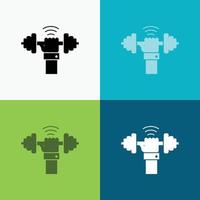 Dumbbell. gain. lifting. power. sport Icon Over Various Background. glyph style design. designed for web and app. Eps 10 vector illustration